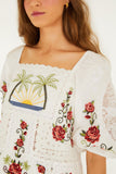 Off-White Tropi Scarf Embroidered Blouse