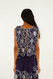 Blue Flowers Richelieu Crop Top