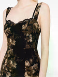 Reformation Irisa Floral Print Midi Dress in Black