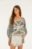 Off-White Fruit Beauty Scarf Long Sleeve Blouse