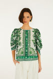 Green Flora Tapestry Blouse
