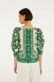 Green Flora Tapestry Blouse