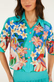 Multicolor Garden Of Life Scarf Short Sleeve Crop Shirt