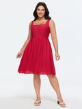 Bowknot Shirred Waist-Defining Plain Mini Dress