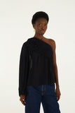 Black Rose One Shoulder Blouse