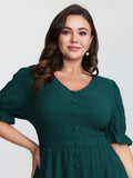 Textured Triangular Cinched-Waist Tiered Maxi Dress