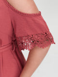 Off-Shoulder Waist Tie Mini Dress
