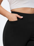 Stretchy Pull-On Plain Leggings