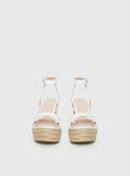 Jesper Espadrille Wedged Heels White Croc