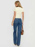 Goldie High Rise Wide Leg Jeans Mid Blue Wash