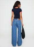 Supercut Low Rise Baggy Pleat Jeans Mid Blue