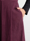 Corduroy Stretchy Waist V-Neck Mini Dress