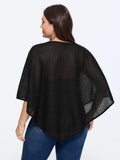 Dolman Sleeve Cut Out Loose Triangle Hem T-Shirt