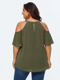 Cut-Out Shoulder Relaxed-Fit Blouse