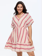 Striped Print Dolman Sleeve Mini Dress