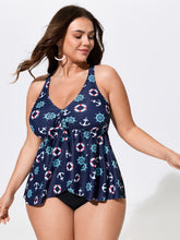 Nautical Anchor Print Flowy Supportive Fit Swim Top
