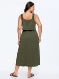 Supersoft Lace Straps Layered Midi Dress
