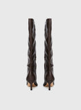 Aminah Knee High Boots Charcoal