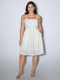 3D Floral Applique Square Cami Mini Dress