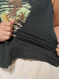 Cotton Stretchy Island Print Tank Top