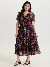 Floral Romance Pockets Belted Midi Dress