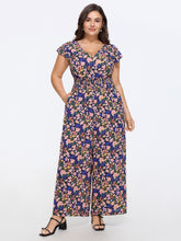 Floral Print Cut-Out Back Jumpsuit