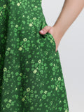 Four Leaf Clover Print Button Mini Dress