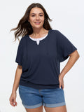 Supersoft Stretchy Hooded Color Contrast T-Shirt