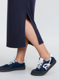 Supersoft Textured Fitted Side Hem Midi Dress