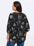 Botanical Floral Print A-Line Blouse