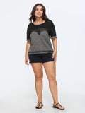 Color Block Lace Panel T-Shirt