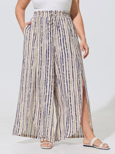 Striped Print Split Hem Gradient Blend Pants