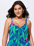 Tropical Print Pockets Sleeveless Jumpsuit