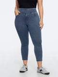 Stretchy Wide Waistband Pull-On Jeans