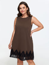 Stretchy Lace Hem Sleeveless Mini Shift Dress