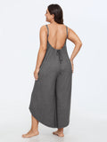 Supersoft Adjustable Strap Backless Drawstring Lounge Jumpsuit