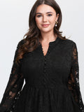 Sheer Lace Sleeve Waist-Defining Mini Dress