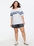 Cotton Striped Print Relaxed-Fit T-Shirt