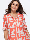 Supersoft Abstract Print Pockets Midi Shirt Dress