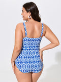Sheer Sarong Two-Piece Print One-Piece Swim