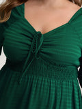 Drawstring Cinched-Bust Sweetheart Maxi Dress