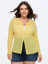 Breathable Sheer Fitted Knit Cardigan