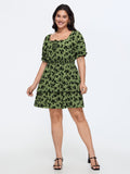 Floral print Shirred Waist Mini Dress
