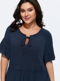 Supersoft Lace Trim Ruffled Sleeve Maxi Dress