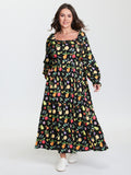 Fruity Fun Print Pockets Maxi Dress