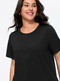 Cotton Stretchy Cut-Out Back Plain Knit Top