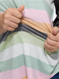 Supersoft Stretchy Striped Print Raglan Sleeve T-Shirt
