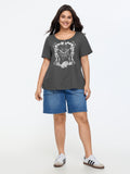Cotton Sumerween Skull Print T-Shirt