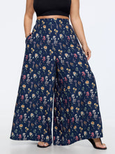 Ditsy Floral Print Stretchy Waist Wide Leg Pants