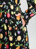 Fruity Fun Print Pockets Maxi Dress